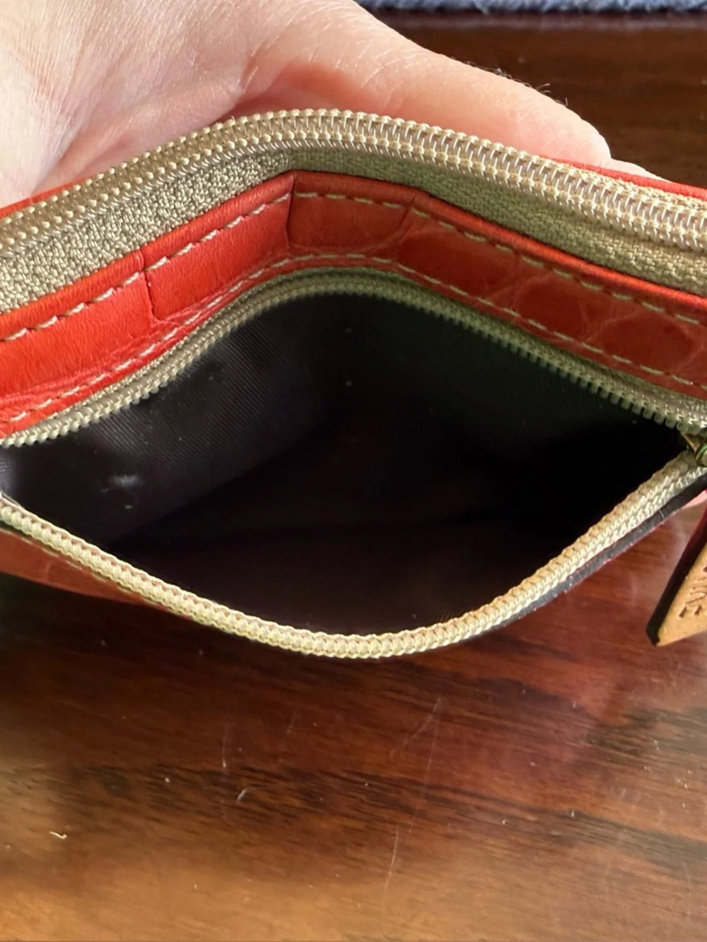 Dooney & Bourke Red Croc-Embossed Leather Key & Card Holder